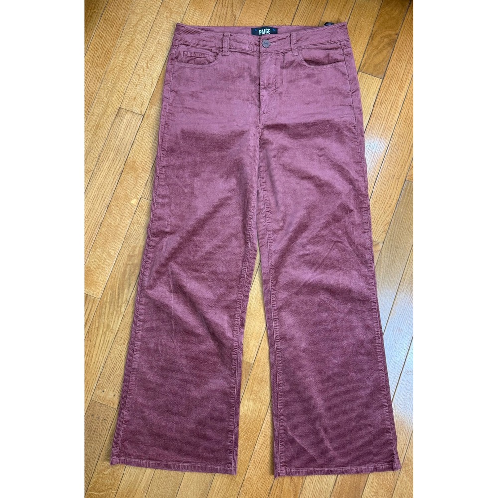 PAIGE Wide Leg Corduroy Pants Dusted Berry Pink Purple 7579E16-7595 Womens‎ 28 - Picture 8 of 9